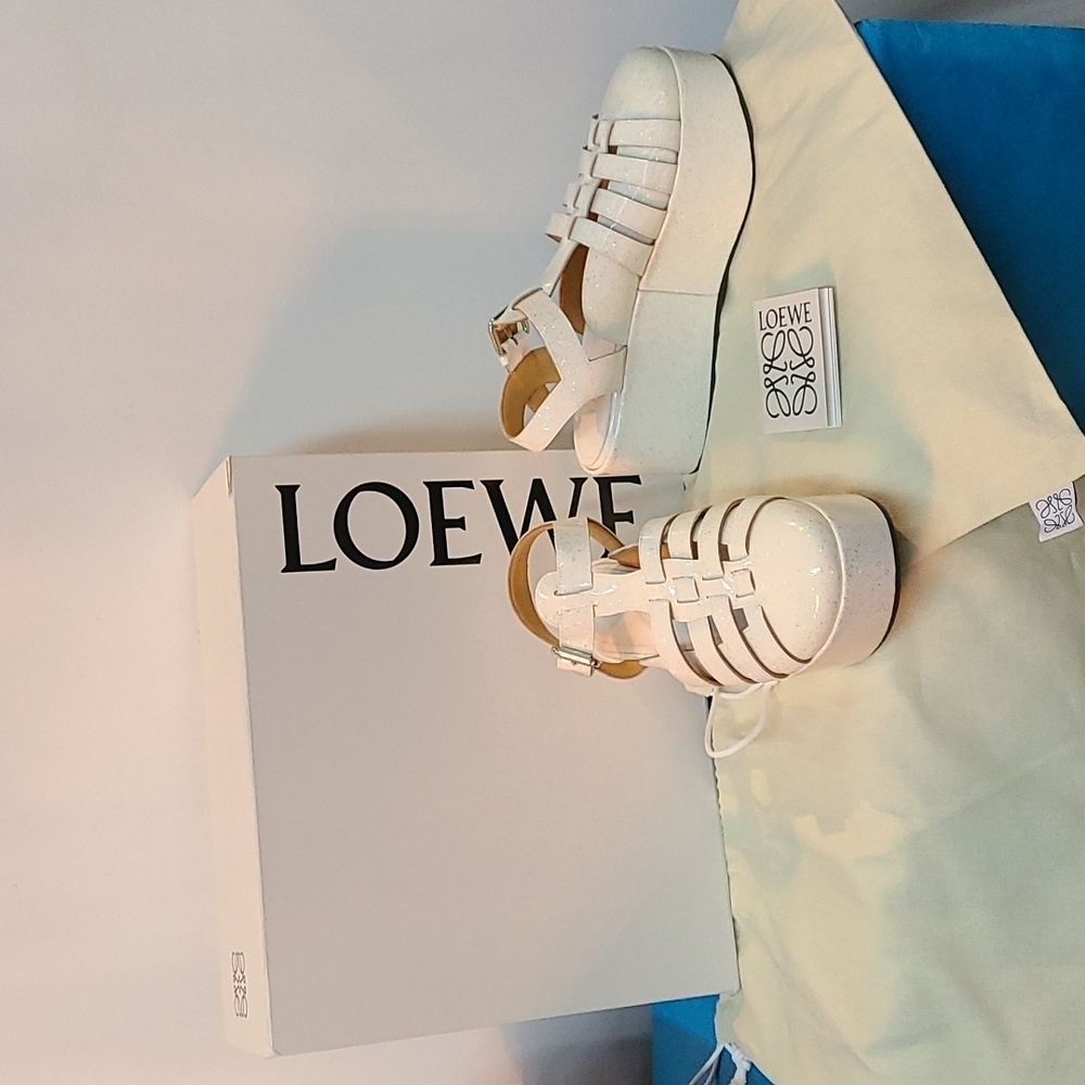 NIB Loewe Y2K Glitter Platform Sandals
